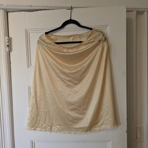 Vintage Vanity Fair Cream Ruched Midi Skirt